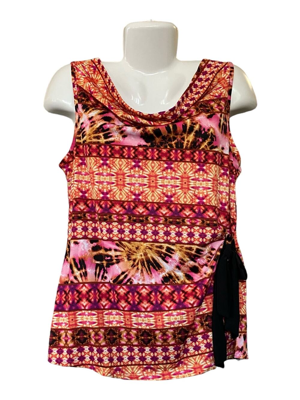 Rachel Rachel Women's Sleeveless Multicolor Blouse / Top Cowl Neck | Size XL